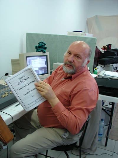 Photo of Recording engineer István Biller in the process of editing Ninnerella Variata. Győr, Hungary (18October2008)