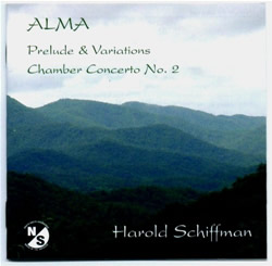 Photo of the Front Cover of Alma, Prelude and Variations, Chamber Concerto No. 2 CD